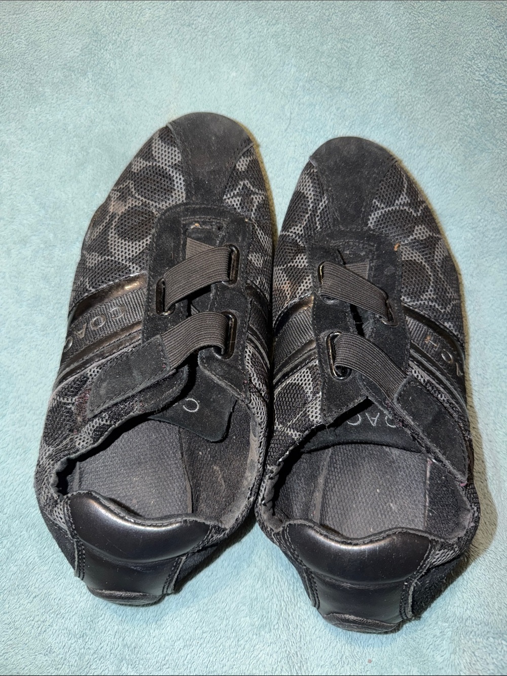 Coach Black Signature Logo Slip-On Sneakers